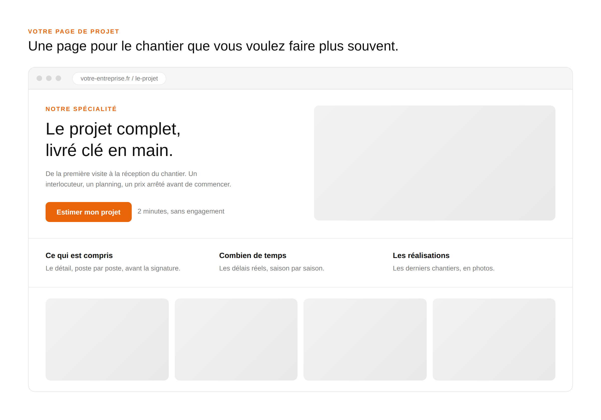 Une page par projet vedette
