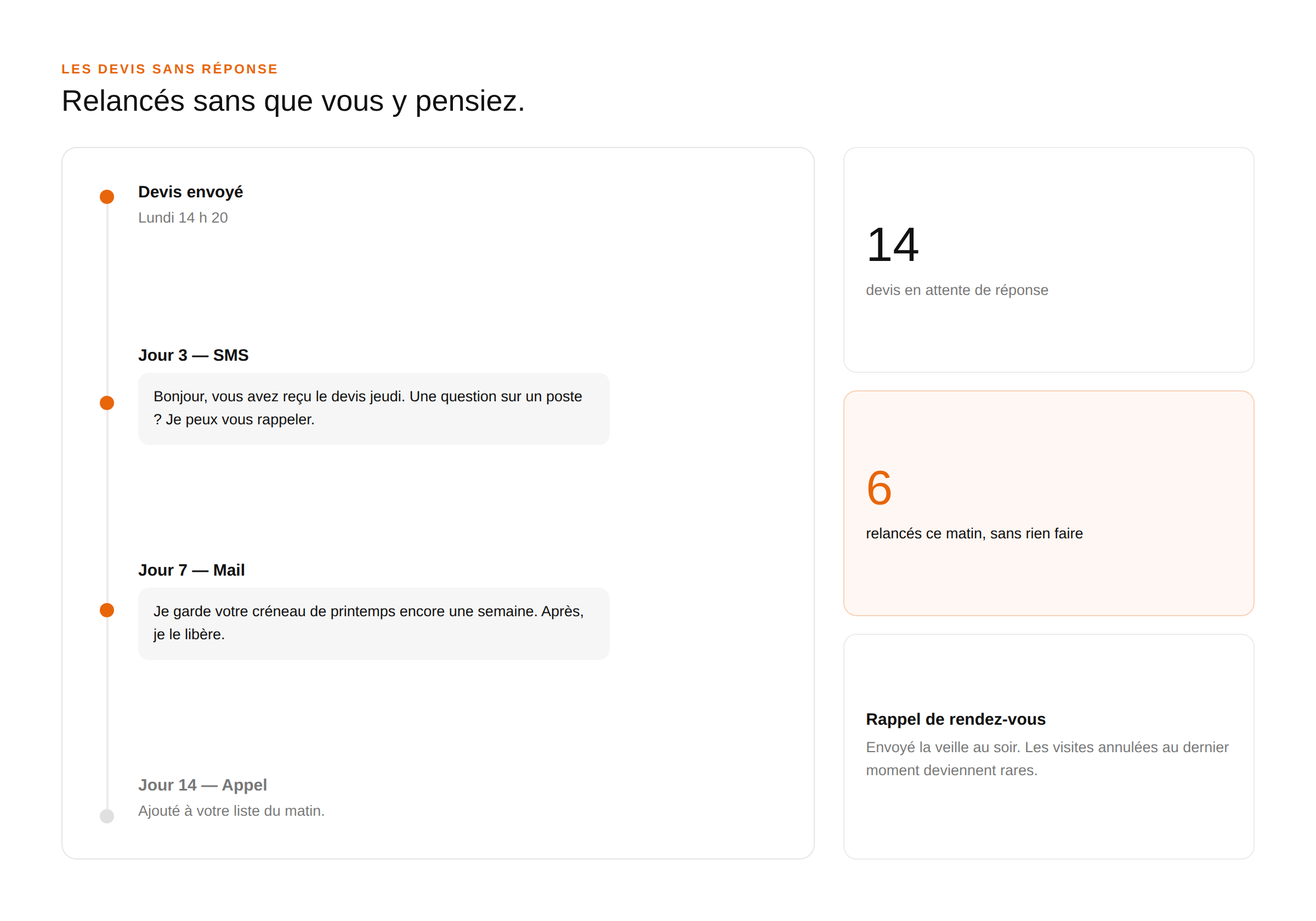Relances et rendez-vous automatiques